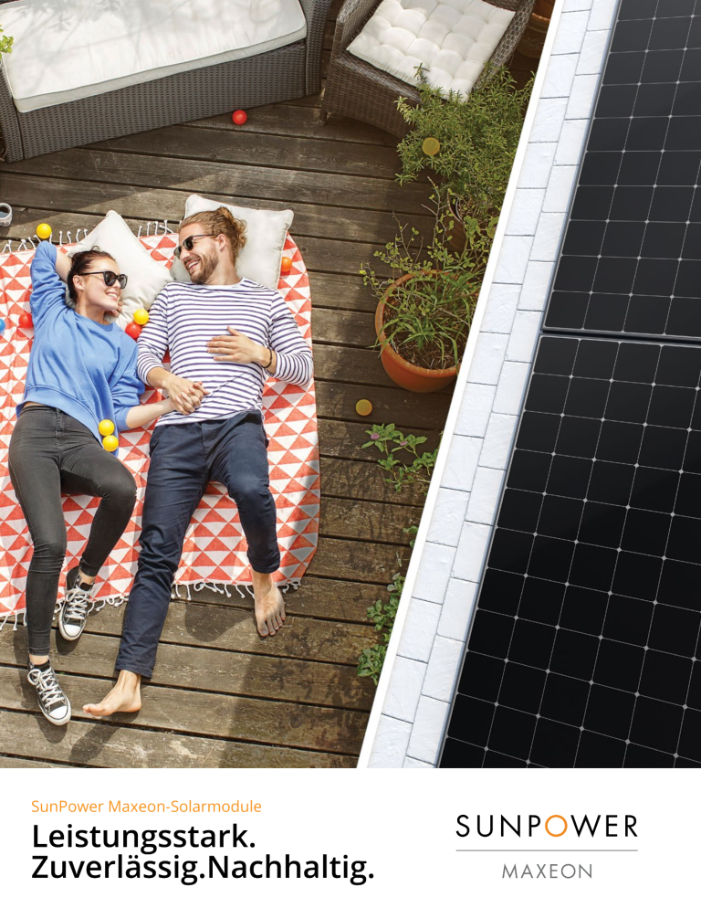 Broschüre und Datenblätter zu SUNPOWER Photovoltaik-Modul (Solaranlage, PV-Anlage, Fotovoltaik, Sonnenkraftwerk).